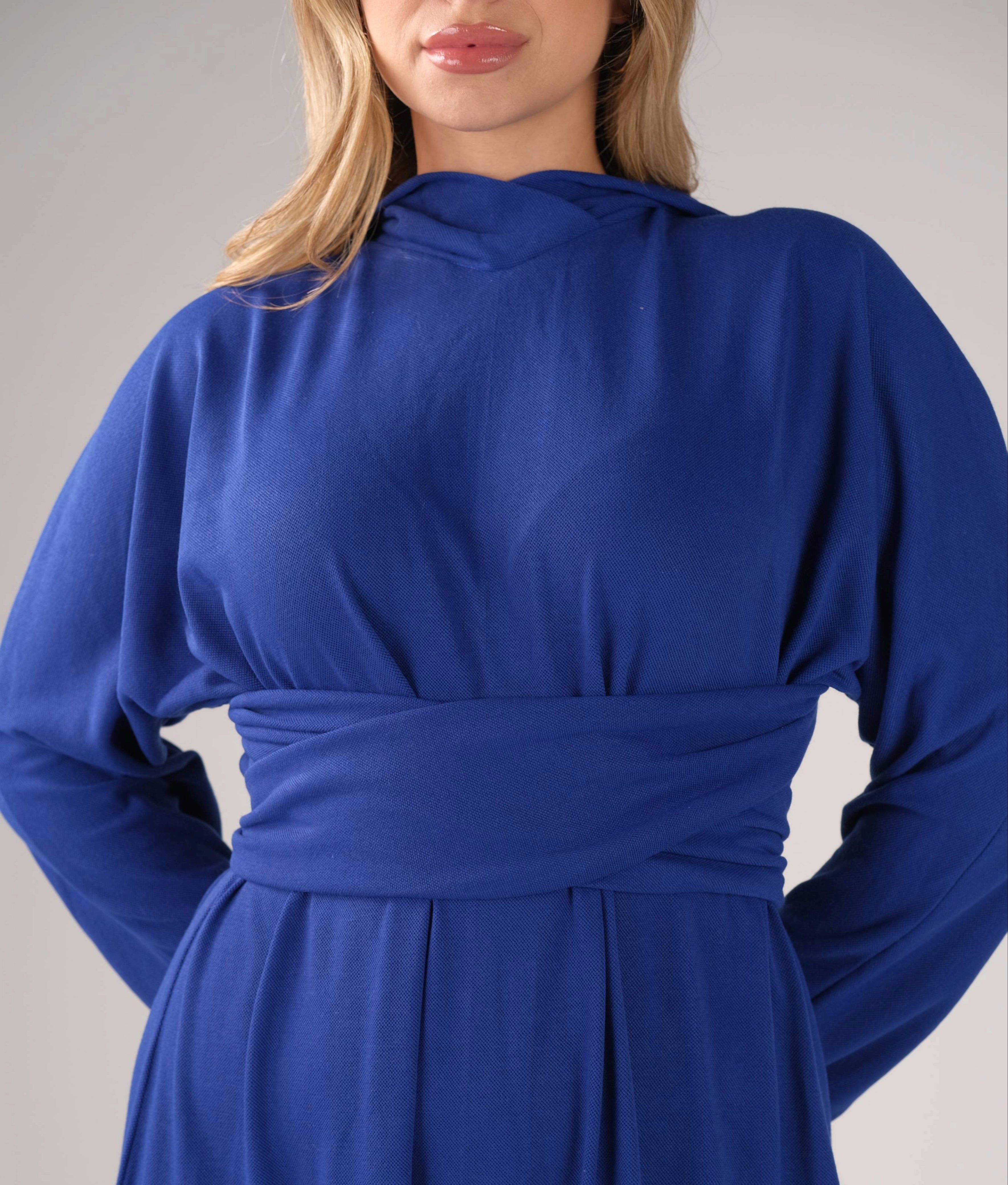 Royal Flow Belted Maxi Dress