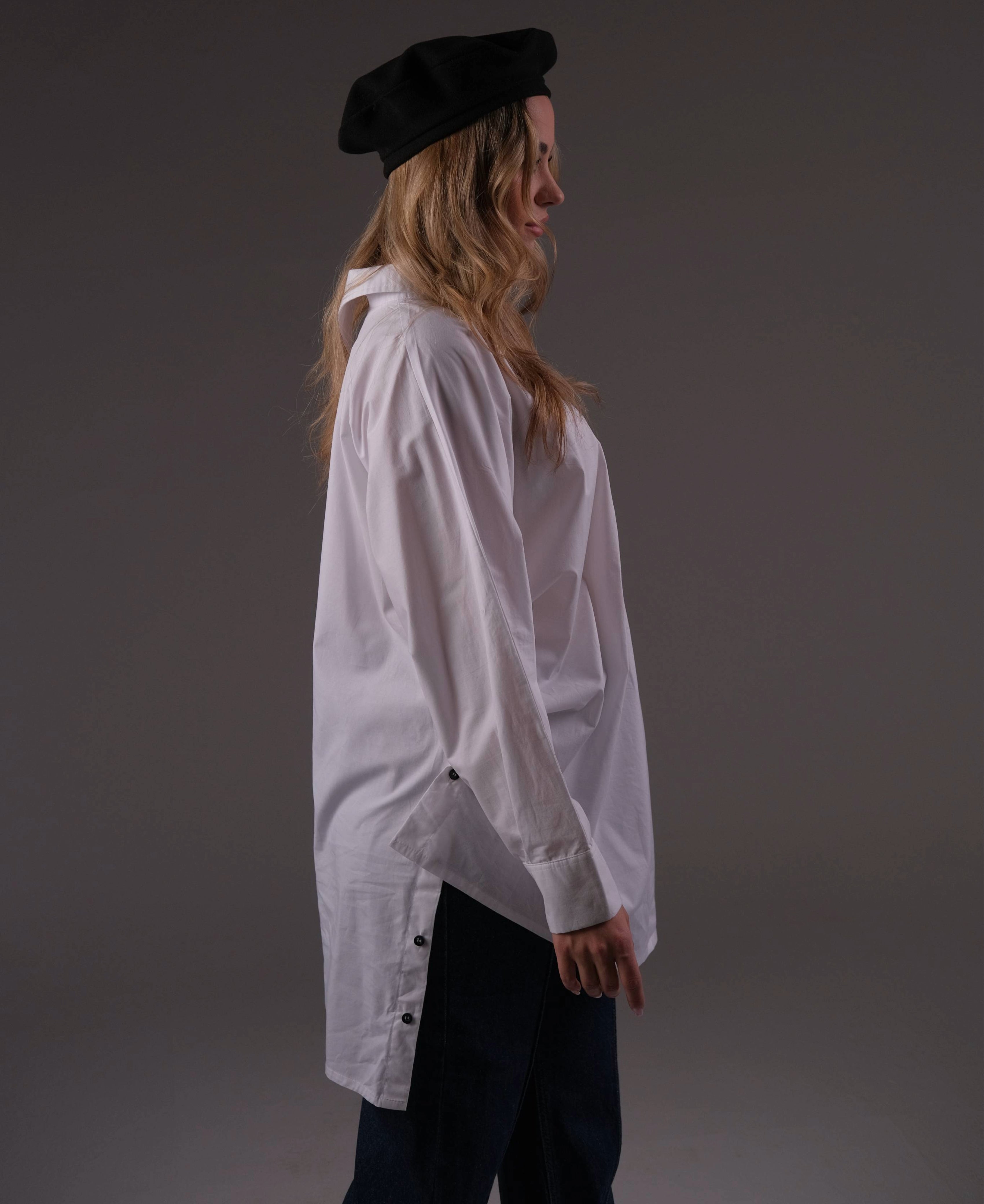 Poplin Cotton White  Shirt