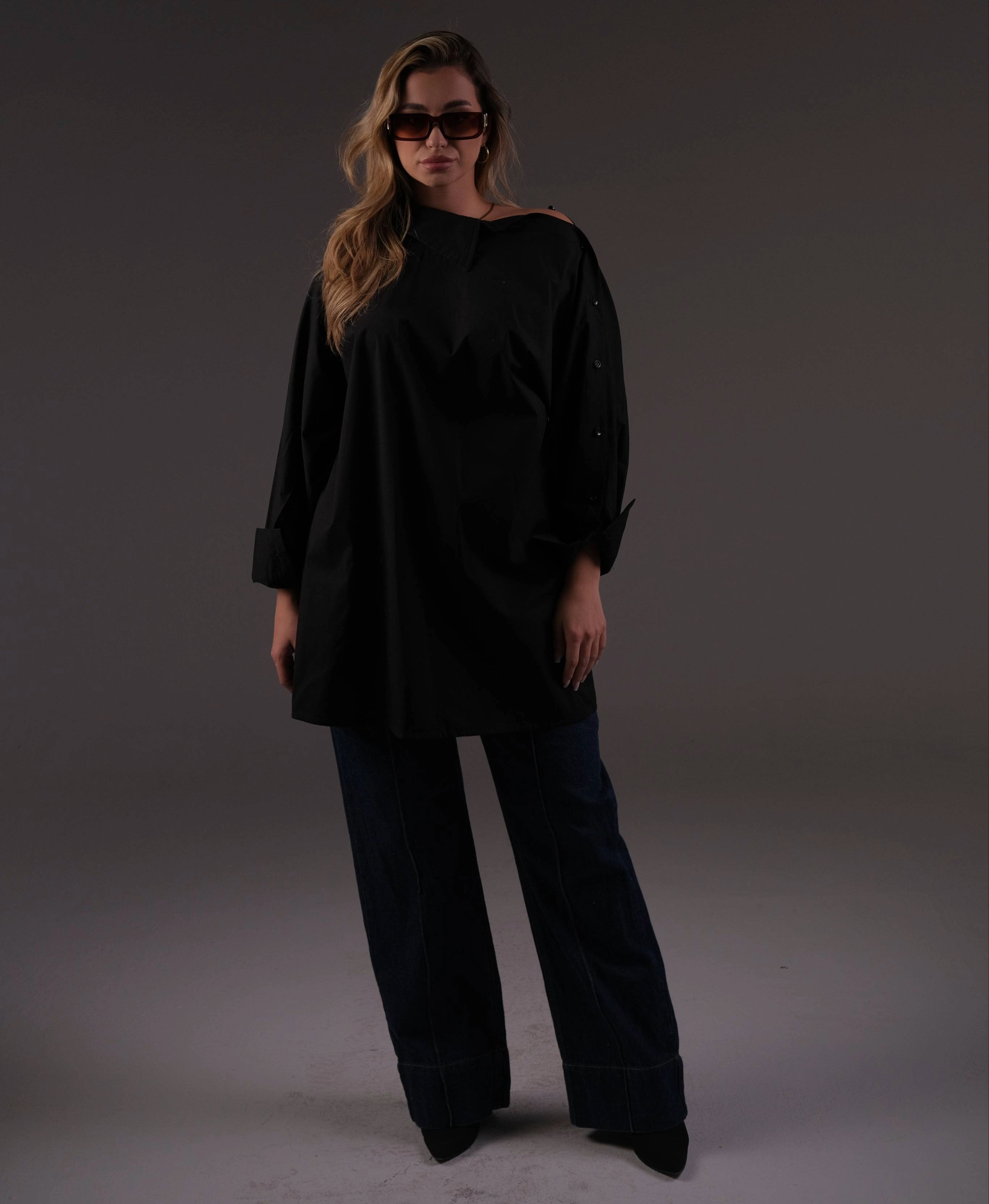 Poplin Cotton Black Shirt
