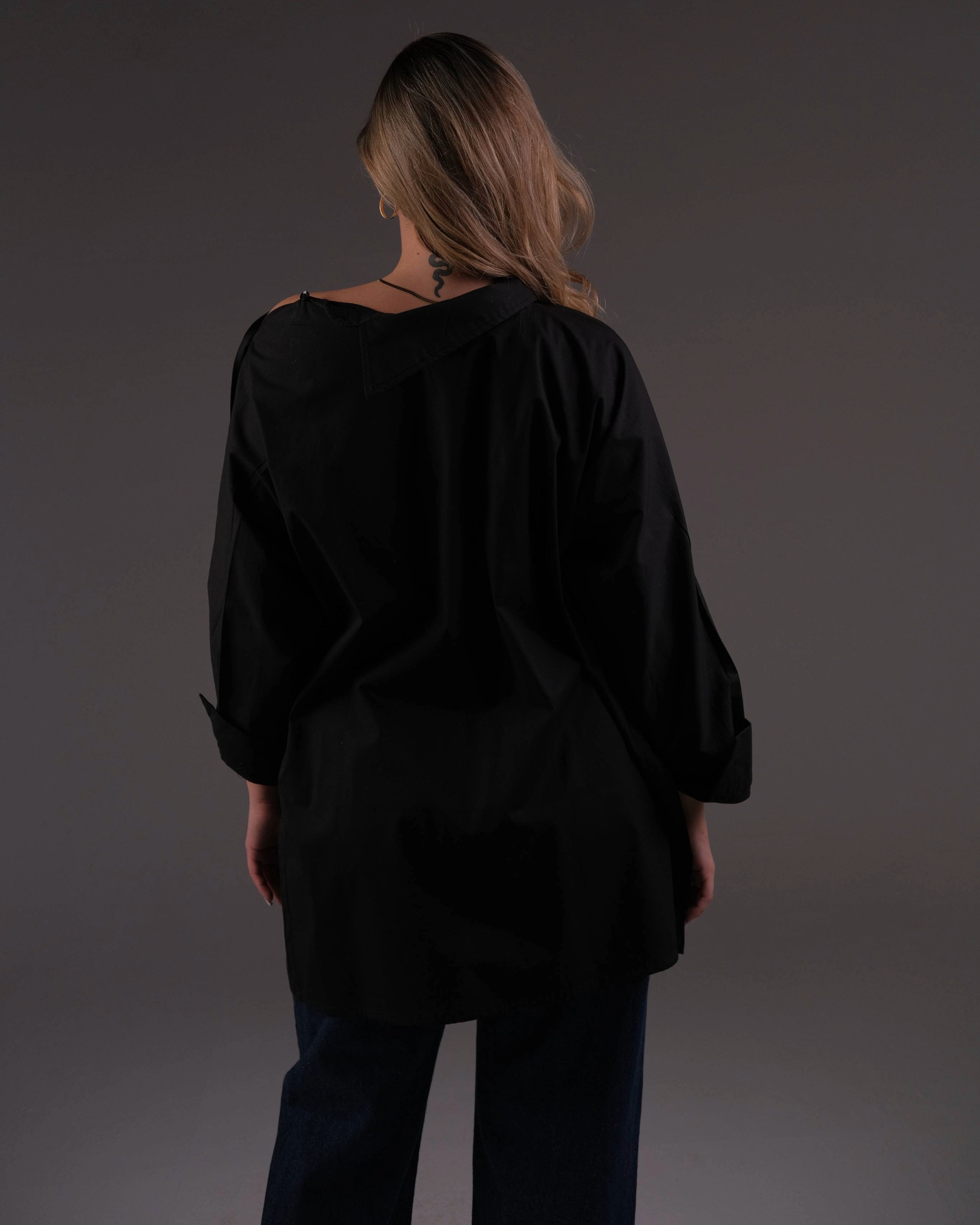 Poplin Cotton Black Shirt
