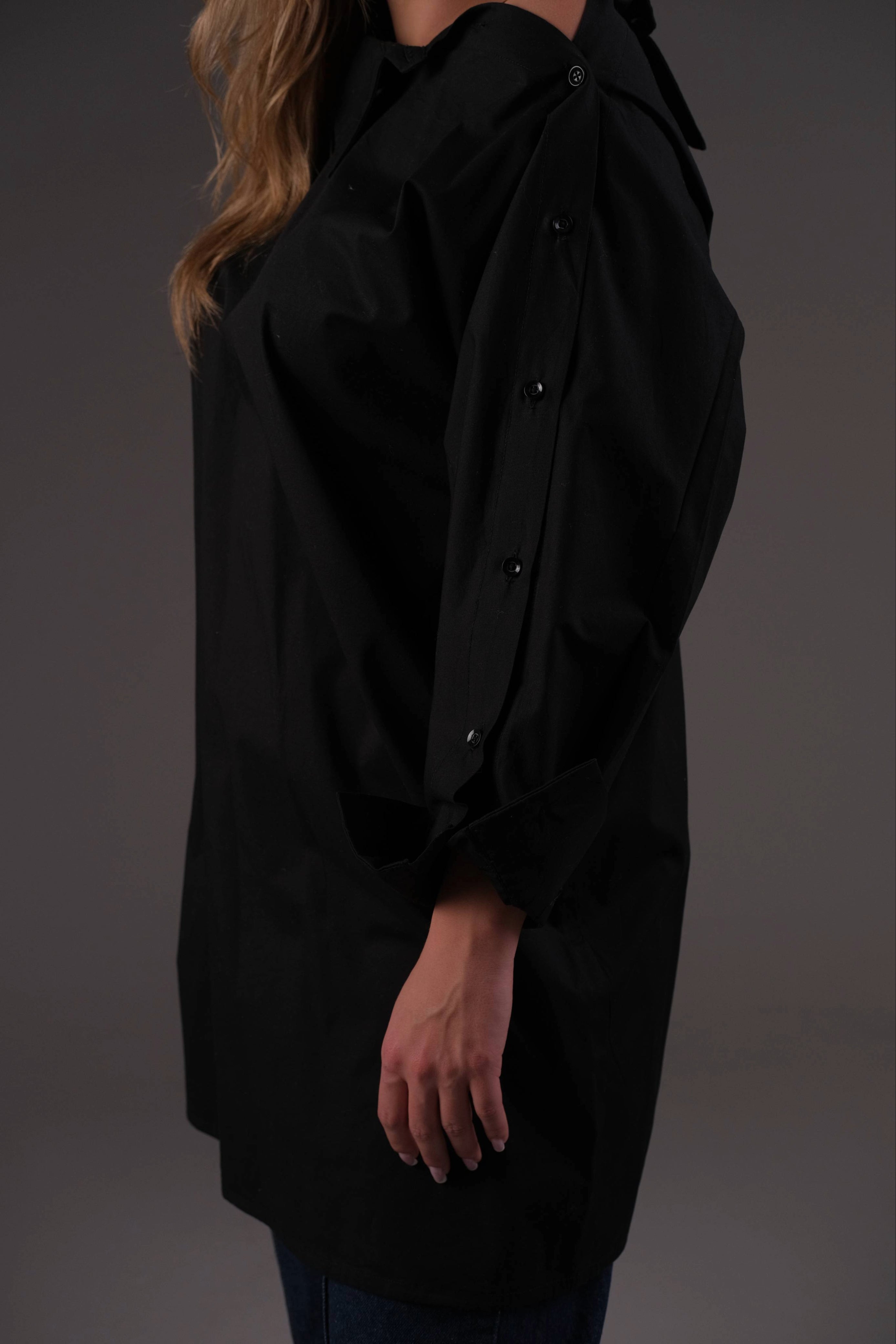Poplin Cotton Black Shirt